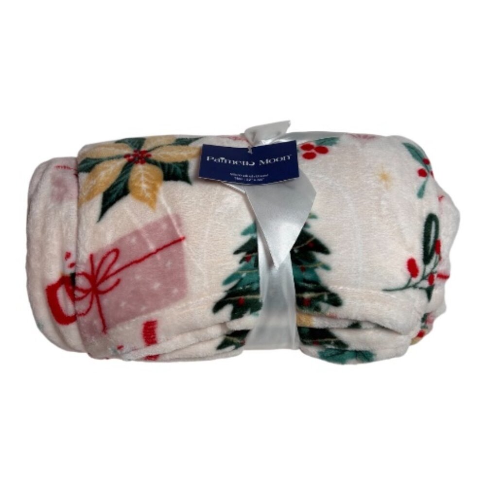 Palmetto Moon Ultra Soft Fleece Christmas Throw 52" x 66" Micro Plush Light Pink